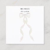 Fancy Waterverf White Bow QR Code Social Media Vierkante Visitekaartje (Voorkant)