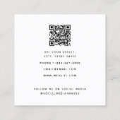 Fancy Waterverf White Bow QR Code Social Media Vierkante Visitekaartje (Achterkant)