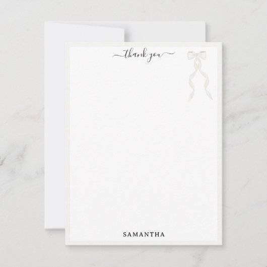 Fancy Waterverf witte boog gepersonaliseerd Bedankkaart (Voorkant)