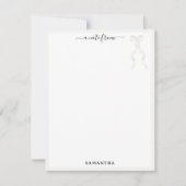 Fancy Waterverf witte boog gepersonaliseerd Notitiekaartje (Voorkant)