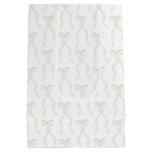 Fancy Waterverf witte boog patroon Medium Cadeauzakje (Achterkant)