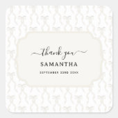 Fancy Waterverf witte boog patroon Vierkante Sticker (Voorkant)