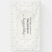 Fancy Waterverf Witte Boog Verjaardag Spandoek (Verticaal)