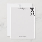 Fancy Waterverf zwarte boog gepersonaliseerd Bedankkaart (Voorkant)