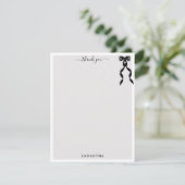 Fancy Waterverf zwarte boog gepersonaliseerd Bedankkaart (Staand voorkant)