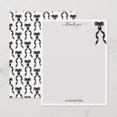 Fancy Waterverf zwarte boog gepersonaliseerd Bedankkaart (Voorkant / Achterkant)