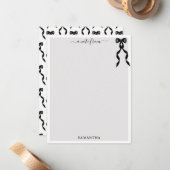 Fancy Waterverf zwarte boog gepersonaliseerd Notitiekaartje (Voorkant / Achterkant in situ)