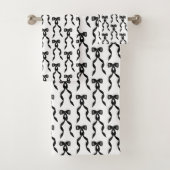 Fancy Waterverf Zwarte boog Patroon Bad Handdoek (Insitu)