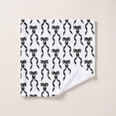 Fancy Waterverf Zwarte boog Patroon Bad Handdoek (Wasdoekje)