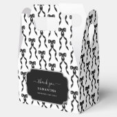 Fancy Waterverf Zwarte boog Patroon Bedankdoosjes (Geopend)