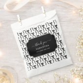 Fancy Waterverf Zwarte boog Patroon Bedankzakje (Geknipt)