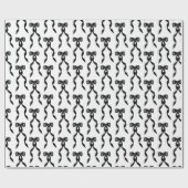 Fancy Waterverf Zwarte boog Patroon Cadeaupapier (Vlak)