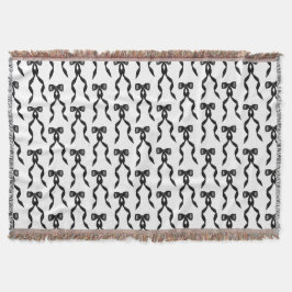 Fancy Waterverf Zwarte boog Patroon Deken