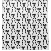 Fancy Waterverf Zwarte boog Patroon Douchegordijn (Voorkant)