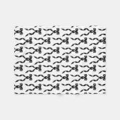 Fancy Waterverf Zwarte boog Patroon Fleece Deken (Voorkant (Horizontaal))