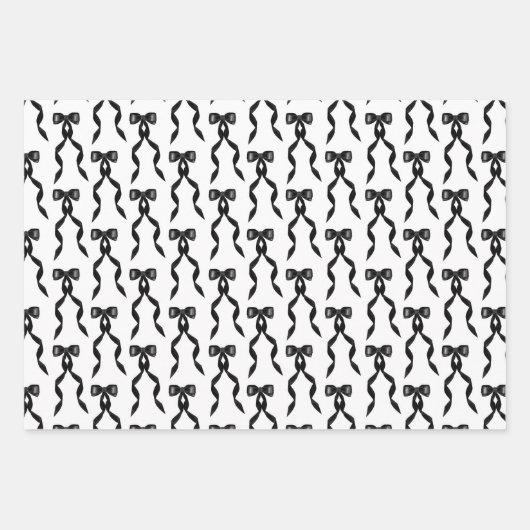 Fancy Waterverf Zwarte boog Patroon Inpakpapier Vel (Voorkant 2)