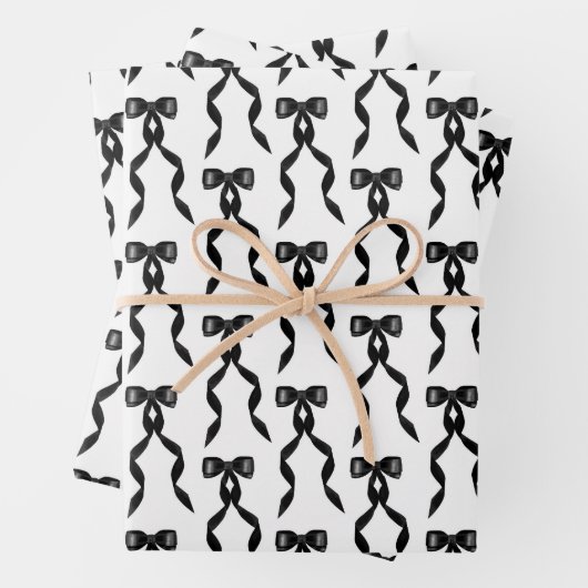 Fancy Waterverf Zwarte boog Patroon Inpakpapier Vel (In situ)