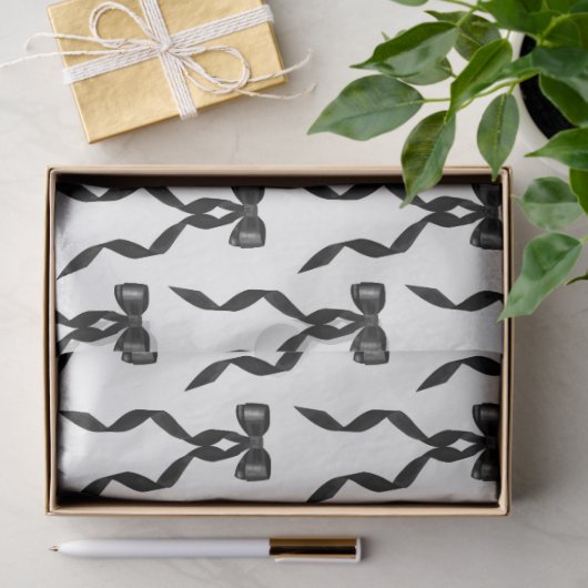 Fancy Waterverf Zwarte boog Patroon Tissuepapier (Geschenk)