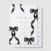 Fancy Waterverf Zwarte Strik Formele Bruids Shower Vellum Uitnodigingen (Offset (Uitnodiging))