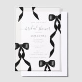 Fancy Waterverf Zwarte Strik Formele Bruids Shower Vellum Uitnodigingen (Offset)