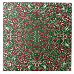 Fancy Weelderige Maximalistische Groovy Kerst Mand Tegeltje