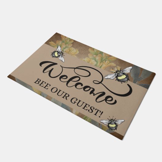 Fancy Welkomstbijen onze gastdeur Deurmat (Schuin)