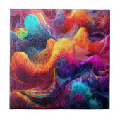 Fancy wervelingen keramisch tegeltje (Voorkant)