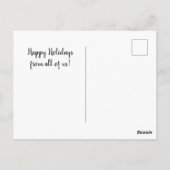 Fancy White Cat & Poinsettia Holiday Briefkaart (Achterkant)