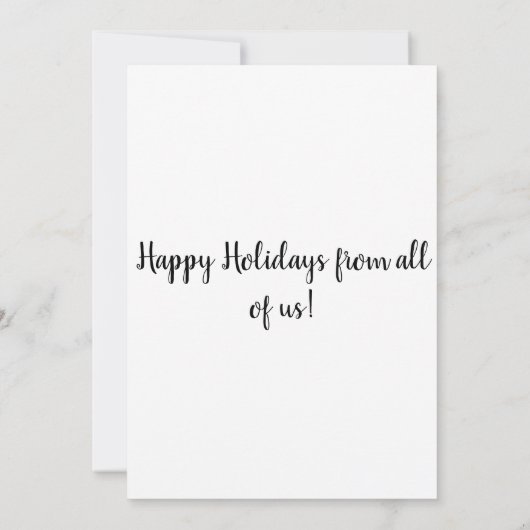 Fancy White Cat & Poinsettia Holiday Kaart (Achterkant)