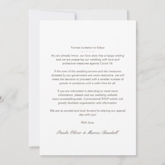 Fancy White Cherry Blossom Photo Couple Save The Date (Achterkant)