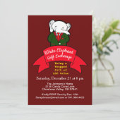 Fancy White Elephant-kerstcadeauuitwisseling Kaart (Staand voorkant)