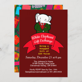 Fancy White Elephant-kerstcadeauuitwisseling Kaart