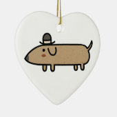 Fancy Wiener Dog met Pet Keramisch Ornament (Rechts)