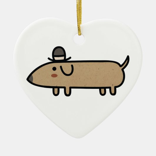 Fancy Wiener Dog met Pet Keramisch Ornament (Voorkant)