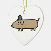 Fancy Wiener Dog met Pet Keramisch Ornament (Links)