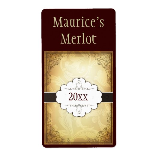 Fancy wijnlabel etiket (Voorkant)