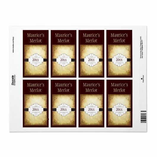 Fancy wijnlabel etiket (Full Sheet)