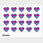 Fancy Wild Leopard Print Neon Roze Paarse Blauw Hart Sticker (Vel)