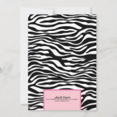 Fancy Wild Pink Zebra Lingerie Shower Bachelorette Kaart (Achterkant)
