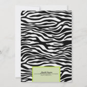 Fancy Wilde Limoen Zebra Lingerie Shower Bachelore Kaart (Achterkant)