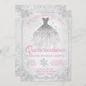 Fancy Winter Wonderland Sneeuwvlok Quinceanera Kaart (Voorkant / Achterkant)