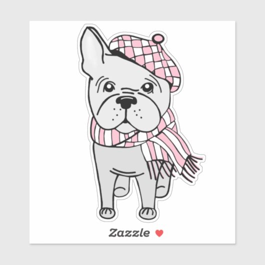 Fancy winterhond Sticker vinylwijn (Vel)