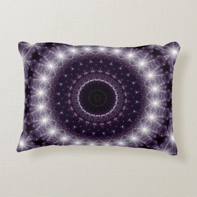 Fancy wit en zwart loopvlakpatroon accent kussen (Achterkant)