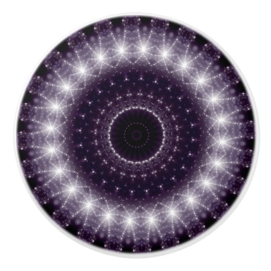 Fancy wit en zwart loopvlakpatroon keramische knop (Voorkant)