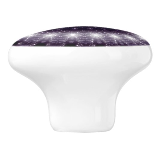 Fancy wit en zwart loopvlakpatroon keramische knop (Zijkant)