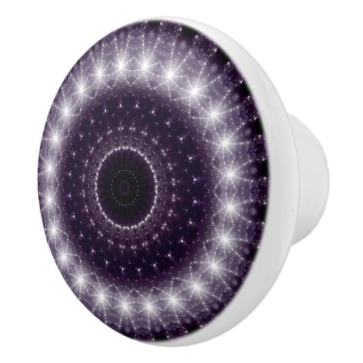 Fancy wit en zwart loopvlakpatroon keramische knop (Rechts)