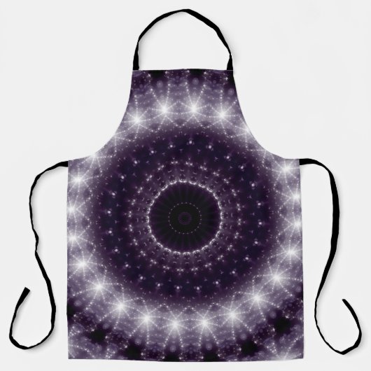 Fancy wit en zwart loopvlakpatroon schort (Voorkant)