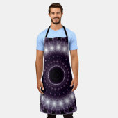 Fancy wit en zwart loopvlakpatroon schort (Gedragen)