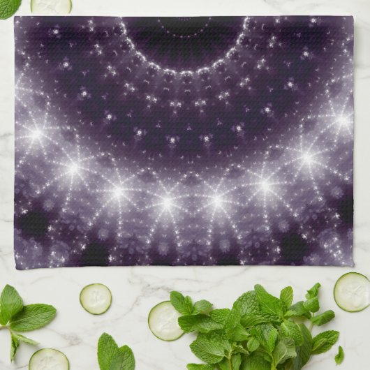 Fancy wit en zwart loopvlakpatroon theedoek (Gevouwen)