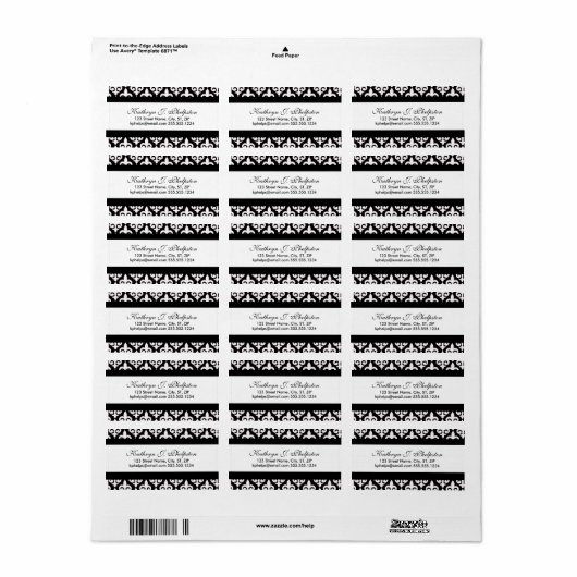 Fancy wit Fleur-de-lis gepersonaliseerd adres Etiket (Full Sheet)